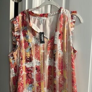 WHBM floral top XL NWT